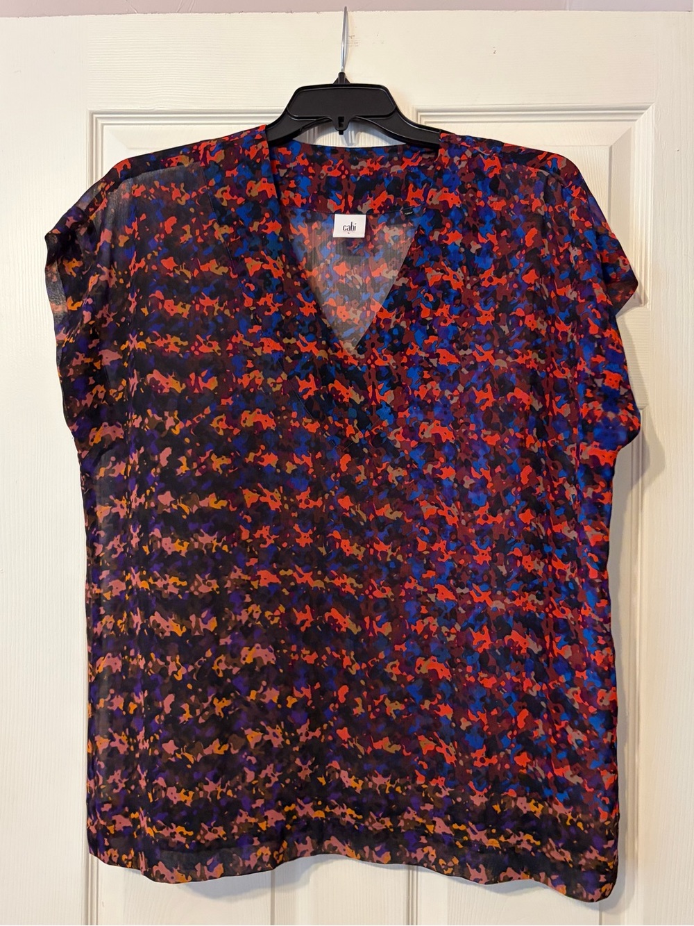 Cabi Bonus Print Sheer blouse